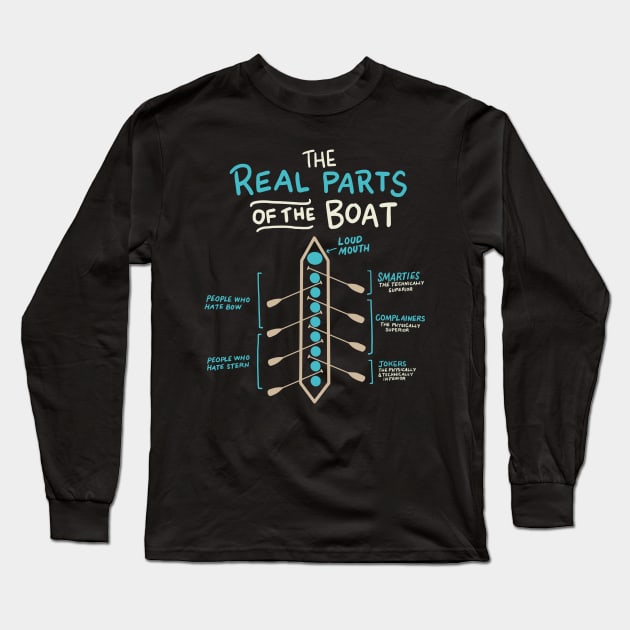 The Real Parts Of The Boat - Funny Rowing Long Sleeve T-Shirt by GigibeanCreations